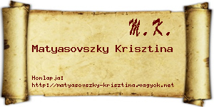 Matyasovszky Krisztina névjegykártya