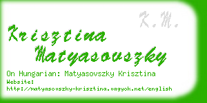 krisztina matyasovszky business card